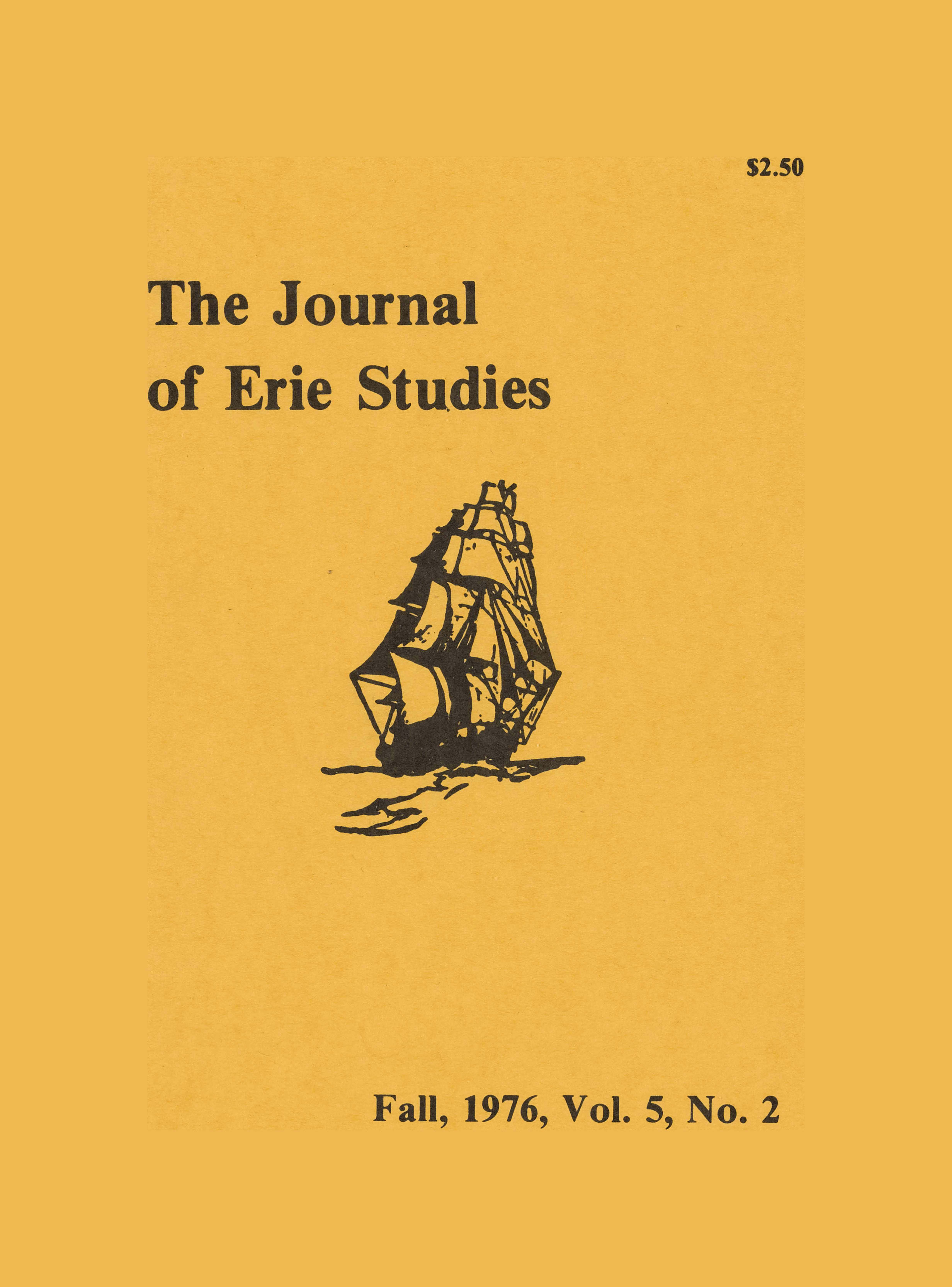 Cover of the fall 1976 issue of The Journal of Erie Studies.
