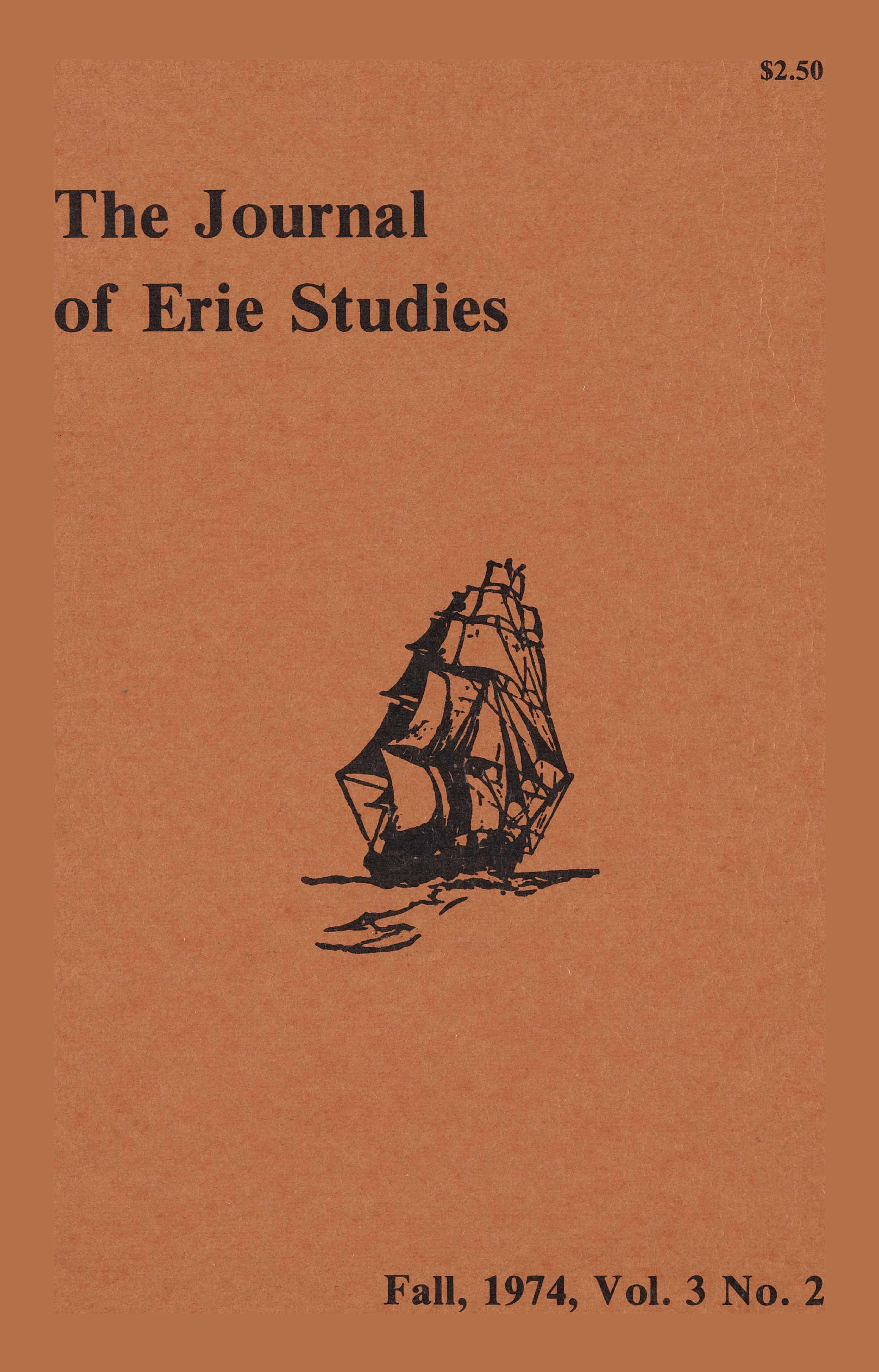 Cover of the fall 1974 issue of The Journal of Erie Studies.