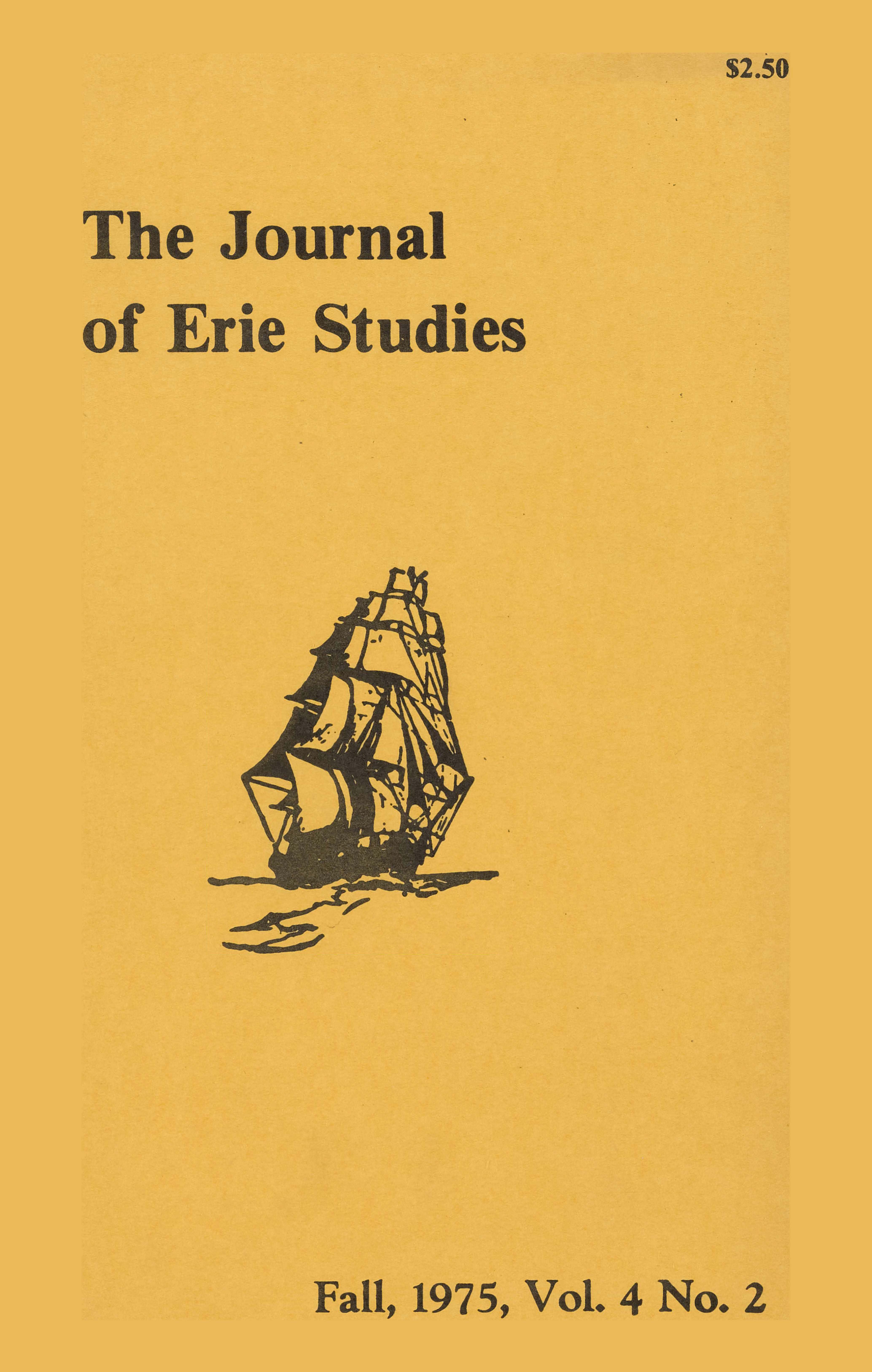 Cover of the fall 1975 issue of The Journal of Erie Studies.
